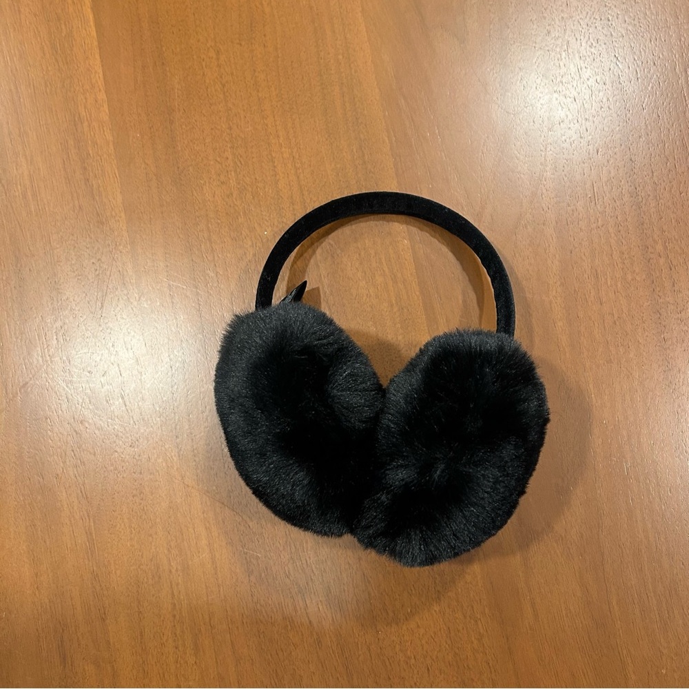 INC International Concepts Black Faux Fur Earmuffs